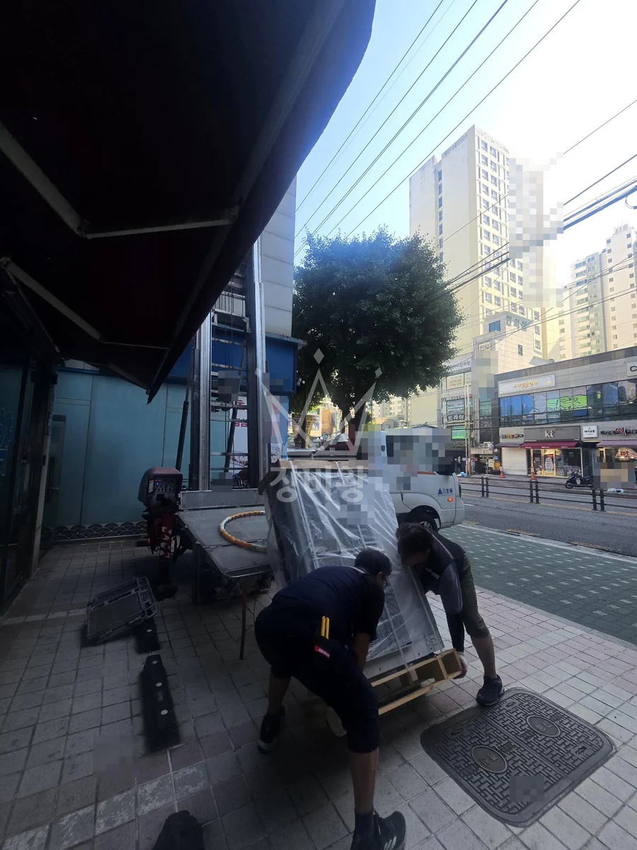 전남 영암군 사다리차 자재 양중 작업 현장