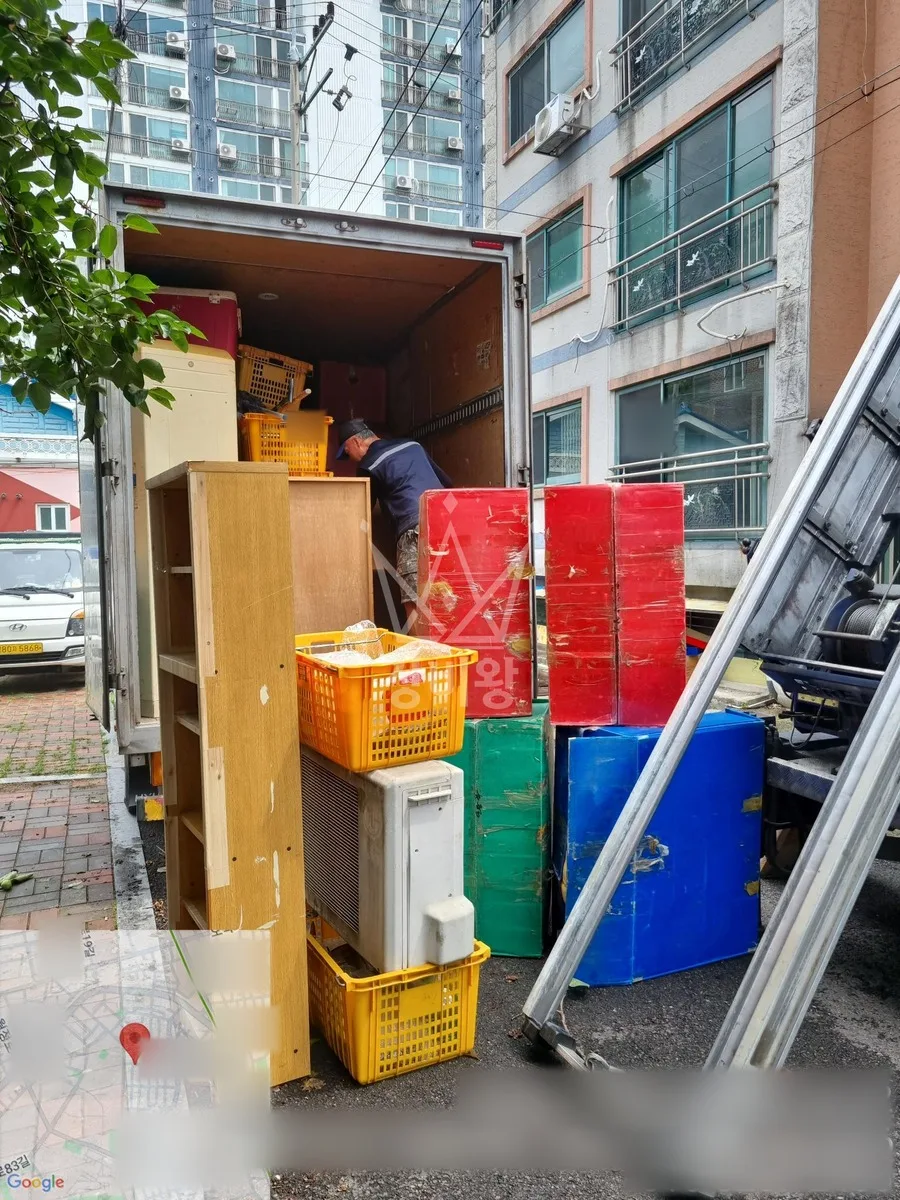 서울 중랑구 사다리차 자재 양중 작업 현장