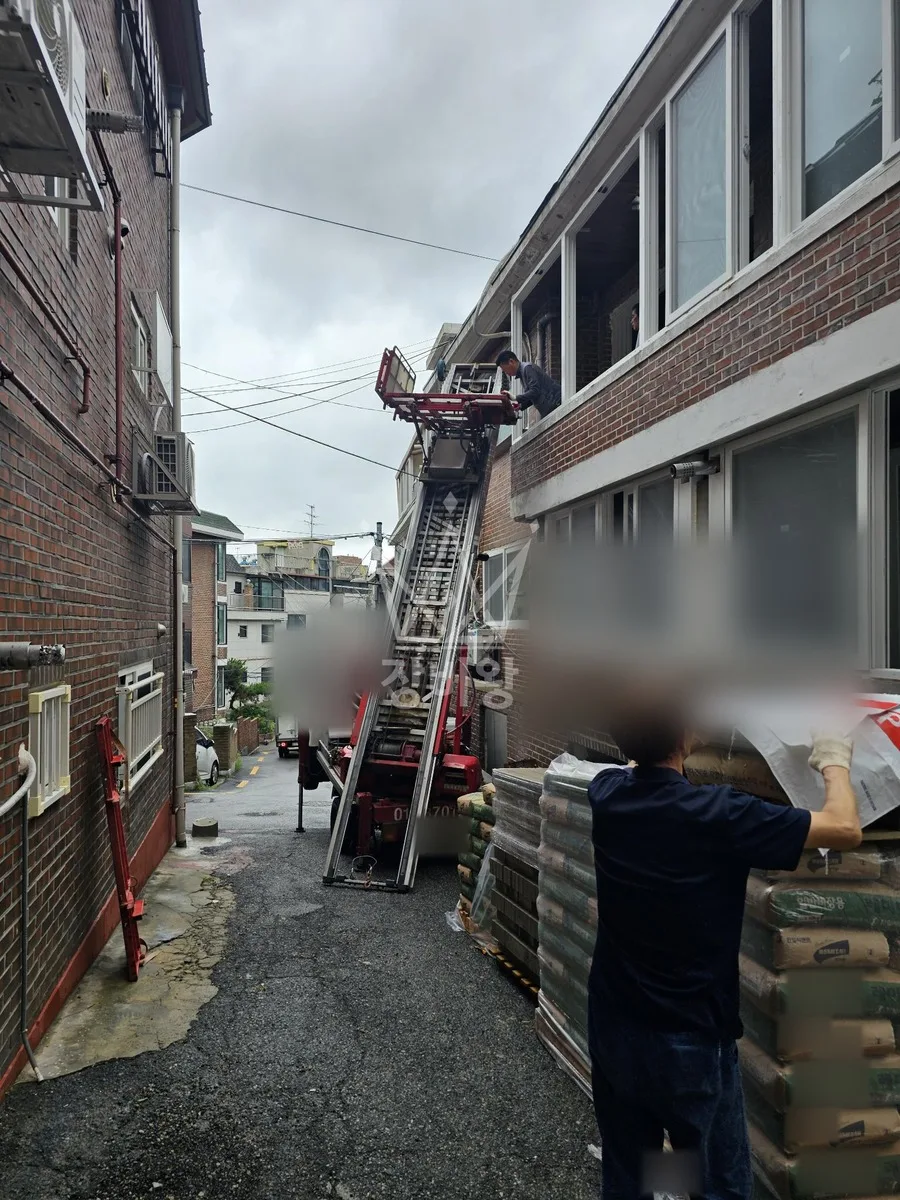 경북 사다리차 폐기물 처리 작업 현장