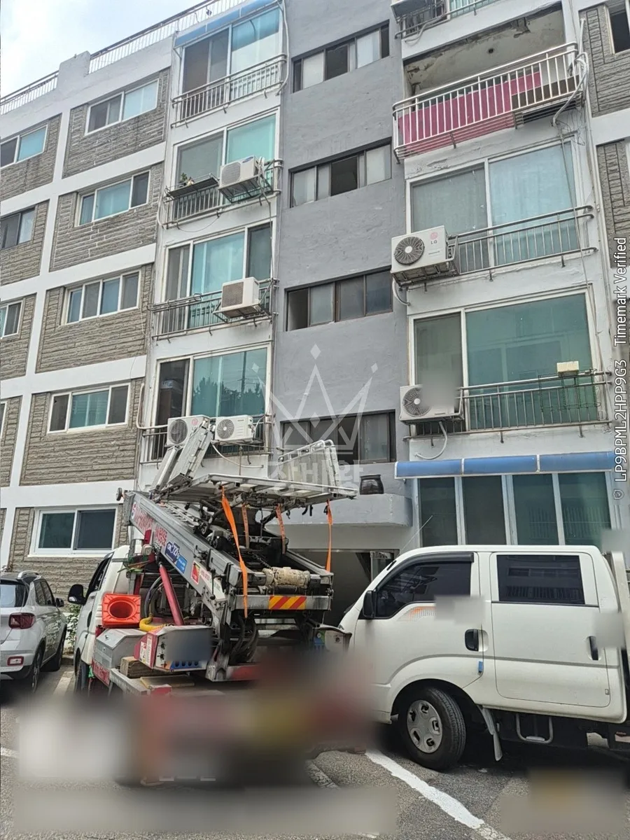 울산 동구 사다리차 자재 양중 작업 현장