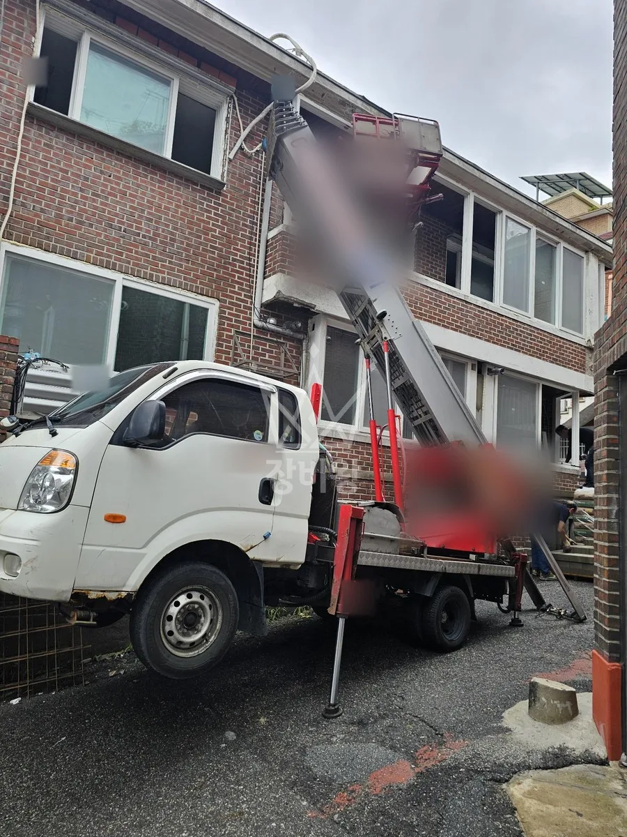 대구 동구 사다리차 에어컨 실외기 작업 현장