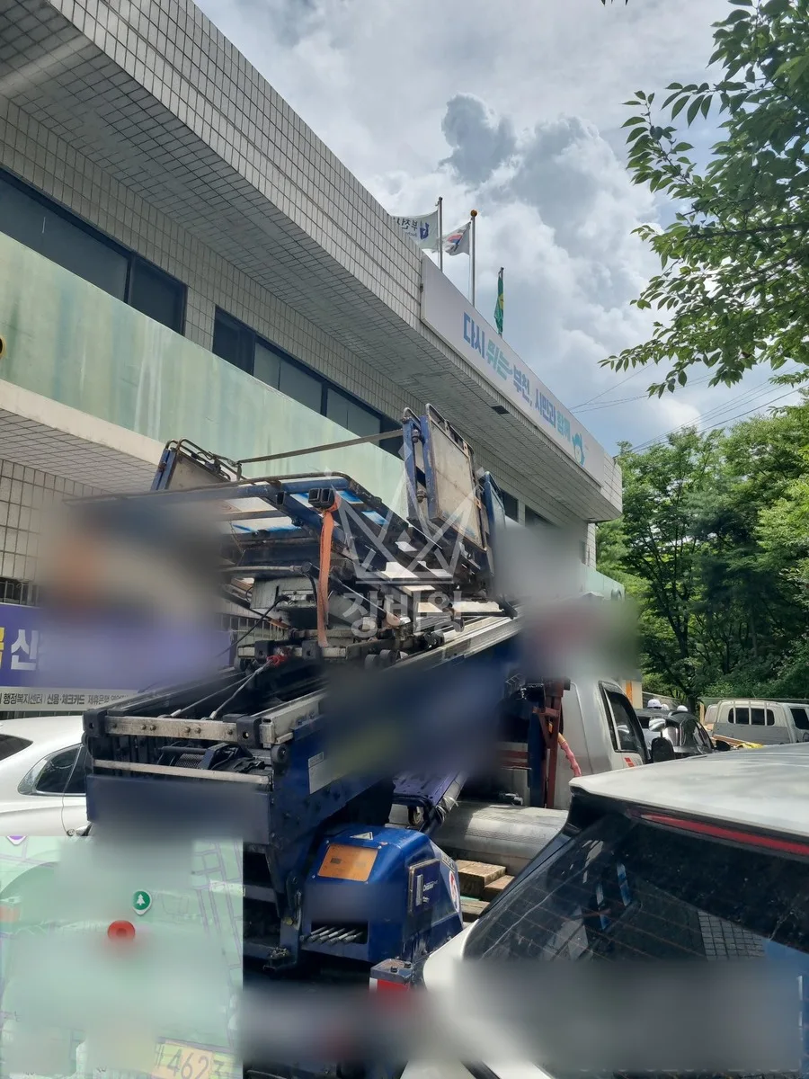 전남 화순군 사다리차 자재 양중 작업 현장