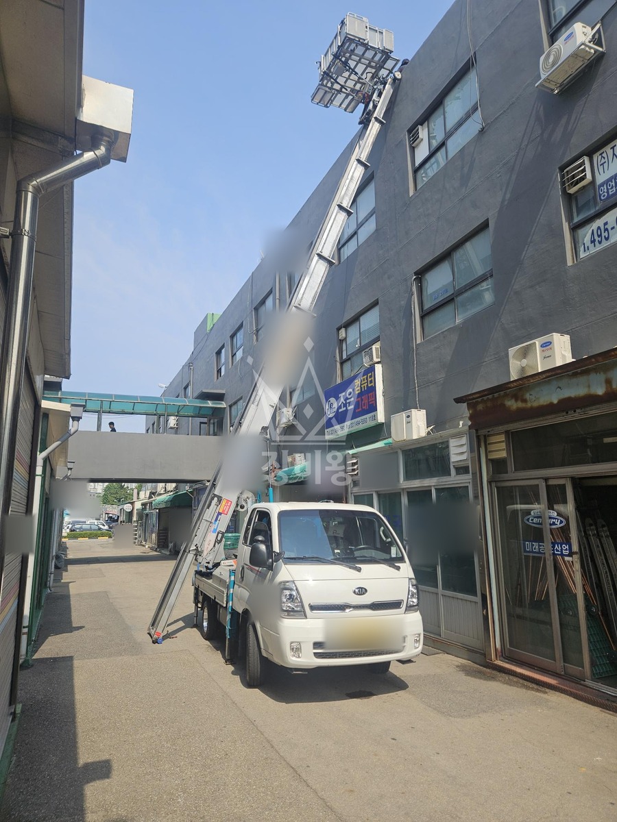 전국 사다리차 자재양중 작업 현장
