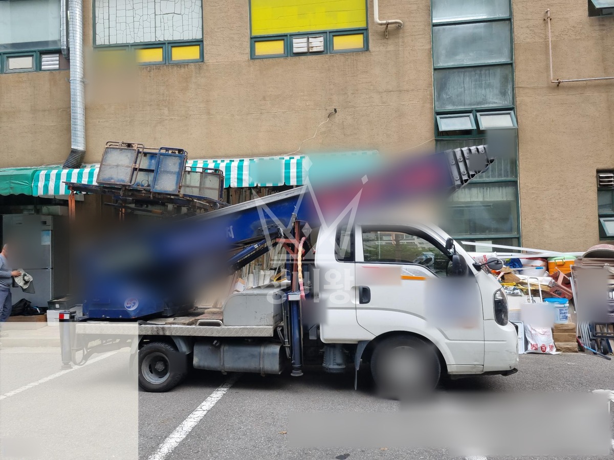 전국 사다리차 자재양중 작업 현장